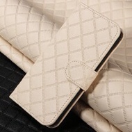 เคสโทรศัพท์ฝาพับ PU กันกระแทกพร้อมช่องเสียบการ์ดลายตารางเพชรหนังบุนวมเข้ากันได้กับ 17 Pro Max/17 Pro