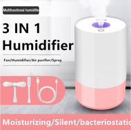 Multifunction 3 in 1 Mini USB Car Office Air purifier Fan Aromatherapy Spray Humidifier