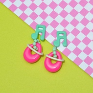 真珠美人魚音符耳環/ 壓克力耳環