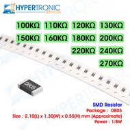 10pcs SMD Resistor, Chip Resistor , Size 0805 - 100k 110k 120k 130k 150k 160k 180k 200k 220k 240k 27