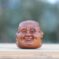 天然老撾黃花梨木雕手把件喜怒哀樂彌勒佛工藝品紅木文玩把玩小件