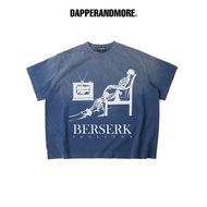 DAPPERANDMORE Wash T-SHIRT "BERSERK WASHED T-SHIRT" Boxy Form 100% Cotton 300GSM - Blue