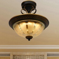 LED Round Bedroom Ceiling Lamp American Retro Entrance Kitchen Balcony Aisle Lighting Fixtures