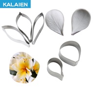 KALAIEN 7pcs Hibiscus Plumeria Fondant Petal Silicone Mould & Blade Stainless steel Cutter Set Creat