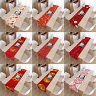 Chinese New Year Festival Decoration Red Table Runner TV Cabinet Tablecloth Table Flag Dust Cover 3L