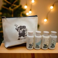 【帶著森林去旅行】插畫檜熊旅行組-檜木精油洗沐四入組 贈收納袋