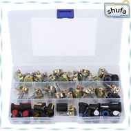 SHUFA 80Pcs Potentiometer Kit, with Storage  Assortment Kit Adjustable Potentiometer, Set Kit with K