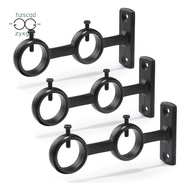 Curtain Rod Bracket, 3Pcs Double Curtain Rod Holder, Double Rod Brackets Hooks for Living Room Bedroom Curtain Rods