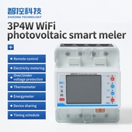 Foreign Trade Graffiti WiFi Three-phase Circuit Breaker4P Color screen over-voltage and under-voltag