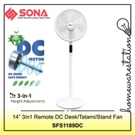 Sona 14" 3in1 Remote DC Desk / Tatami / Stand Fan - SFS1189DC SFS 1189DC