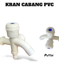 Kran Cabang Pvc / Kran Shower / Cabang 2 / Mahkota - Putih