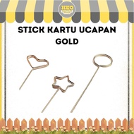 GOLD Flower Bouquet Card Stick Love & Round Card Stick/ Flower Bouquet Stick Holder