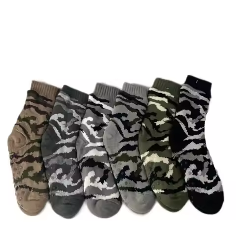 Mens Fuzzy Sock Thermal Winter Warm Soft Non Slip camouflage Fleece Plush Grip Fluffy Sleeping Slipp