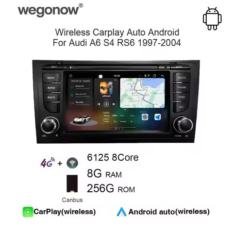 Car Radio For Audi A6 S4 RS6 1997-2004 8G+256G DSP Carplay Auto Android 12.0 IPS Car DVD Player GPS 