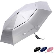 G4Free UPF 50+ UV Protection Travel Umbrella 42/46 Inch Windproof Silver Coating Sun Blocking Umbrel