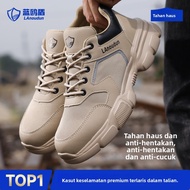 Blue Ou Shield Labor Protection Shoes Men Summer Breathable Steel Toe Wear-Resistant Shoes Anti-smas