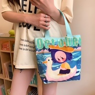 [WELOVE] Japanese Cartoon Cute Canvas Bag Female Large-Capacity Tote Bag Outing Sundries Small Tote Bag Lunch Box Bag One Piece Shipment