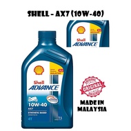 【100% ORIGINAL】SHELL ADVANCE AX7 MINYAK HITAM  4T AX7 10W40  ENGILE OIL SYNTHETIC BASED