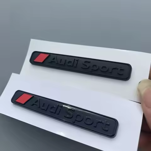1PCS ABS Audi Sport Badge car styling For Audi S A1 Q7 Q8 TT RS A3 A4 B9 Car Body Trunk Stickers Dec