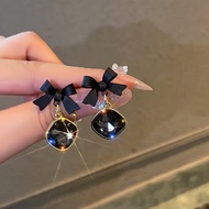 YY.Fashion Earrings Bow Decoration Black Luxurious High-End Fashion For Women E026