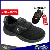 KASUT HITAM PALLAS / Pallas x-series school shoes original PX-25-107(Free socks)511yo kid