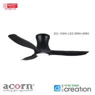 Acorn Creation DC-168H MBK | 42 &amp; 48 Inch Ceiling Fan | 20W LED Tri-Color | Free Decorative No Light Cover | Create Your Own Palette | SMART App