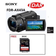 Ready Stock) Sony FDR-AX43A AX43 A & 4K UHD Handycam Camcorder - Sony Malaysia Warranty