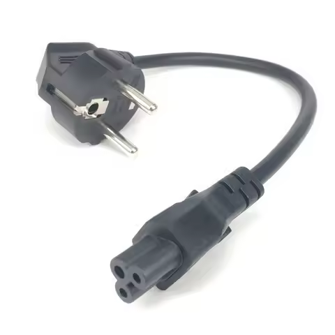 CEE7/7 to IEC C5 Power Cords, 10A/16A, 250V, H05VV-F 0.75mm Cable ,Short Schuko to C5 Power cord,1ft