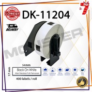 (READY STOCK) Label Film Tape DK11204 (Black On White) QL550/QL570/QL700/QL720/QL800/QL820NWB11204/D