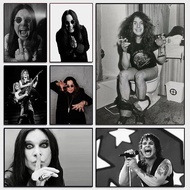 Rock Star Ozzy Osbourne Black and White Vintage Singer Photography Poster Canvas Painting Wall Art P