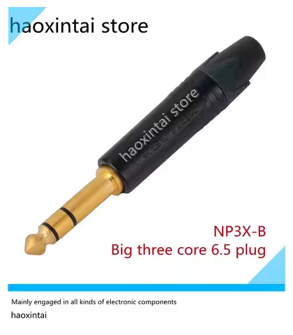 1pcs Switzerland Neutrik Newtrek NP3X-B big three-core 6.35 stereo 6.5 microphone microphone plug