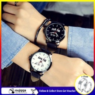 [Buy 1 Take 1]oujqqa Hot Sale 1 Pair GENEVA Korean Version Couple Watches Fashion Lovers Quartz Analog Black Leather Wrist Watch for Men Women Watches