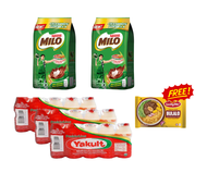 004 Milo Choco Malt Powdered Milk Drink 300g Yakult Original 3 Packs