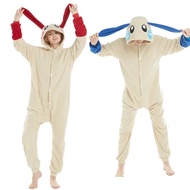 TAKARA TOMY กระต่าย Minun Plusle Onesies Kigurumi ผู้ใหญ่อะนิเมะฮาโลวีนเครื่องแต่งกายคอสเพลย์ผู้หญิง