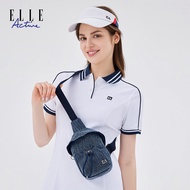 ELLE Active | กระเป๋าคาดหน้าอกผู้หญิง ELLE Active กระเป๋าสะพายข้างแบบลำลอง สไตล์แจ็คเก็ตยีนส์ สีฟ้า 