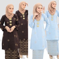 Baju Kurung Pahang Songket Woven Flower Scattered, Baju raya 2025 viral, Baju Kurung Modern 2025 emb