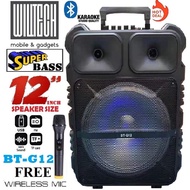 BT-G12 "12inch" BLUETOOTH TROLLEY SPEAKER KARAOKE SYSTEM