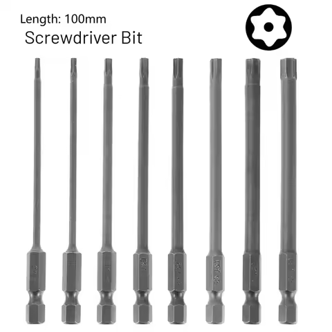 100mm Magnetic Torx Screwdriver Bit T8-T40 Electric Screwdriver Bit T8/T9/T10/ T15/T20/T25/T30/T40 S