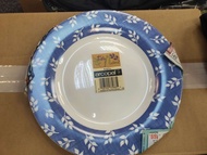 *ARCOPAL藍色印花葉子餐盤 盤子 直徑約30CM-一個120元