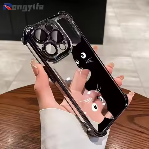 Cartoon Fashion Black Cat Casing For Realme C75 14 Pro Plus Neo 7 V60 9 Pro Plus V25 V23i Q5i 1+Nord