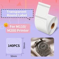 Phomemo Transparent Round Sticker Sticky Thermal Labels Printer Paper For M200/M110 Small Label Printer Self-adhesive