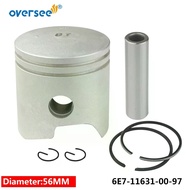 6E7-11631-00-97 STD Piston Set with Rings For Yamaha Outboard 2T 9.9HP 15HP Engine 683/682/6E7/6E8/6