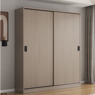 Simple wardrobe home bedroom small apartment rental house sliding door 2024 solid wood assembled wardrobe