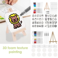 65/36Pcs Foam Texture Painting Kit 3D Drawing Set DIY Art Supplies 3D Effect Texture Painting Kit SH