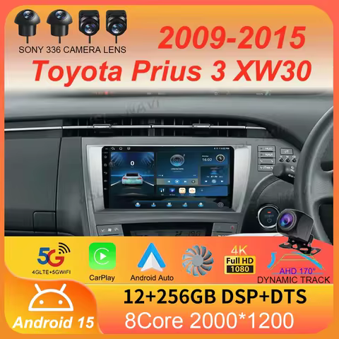 Car Radio Android 15 Carplay For Toyota Prius 3 XW30 2009 - 2015 LHD RHD Multimedia Video Player Nav