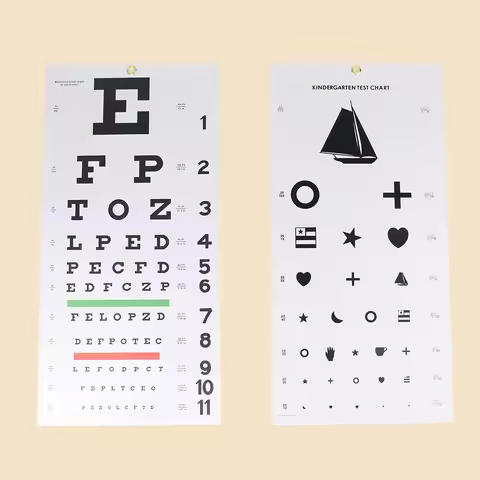 PVC Snellen Eye Chart 20 Feet Kindergarten Low Vision Eye Test Charts Eye Exam Tool 22 x 10.8 Inches