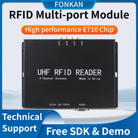 4/8/16port Long Range UHF RFID Fixed Access Card Reader With RS232 TCP/IP use for UHF RFID Antenna