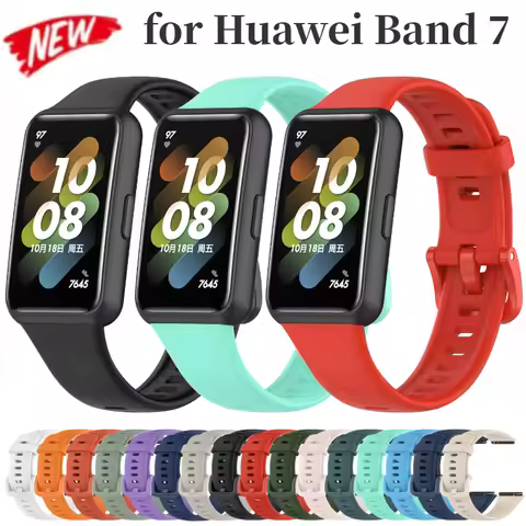 Silicone Watch Strap for Huawei Band 7 Original Belt Sports Smart Bracelet Replacement Correa Wristb