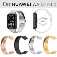 [HOT JUXXKWIHGWH 514] สายนาฬิกาโลหะสำหรับ Huawei Watch Fit 2สายคล้องคอสร้อยข้อมือคลาสสิก Correa บน Huawei Watch Fit 2 Smart Watch อุปกรณ์เสริม
