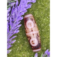 💥Ready Stock💥 39.3mm X 13.1mm 绿皮红血丝四眼天珠 Green Skin Blood Veins 4 Eyed Dzi Four Eye Dzi 4 Eyes Dzi Ma